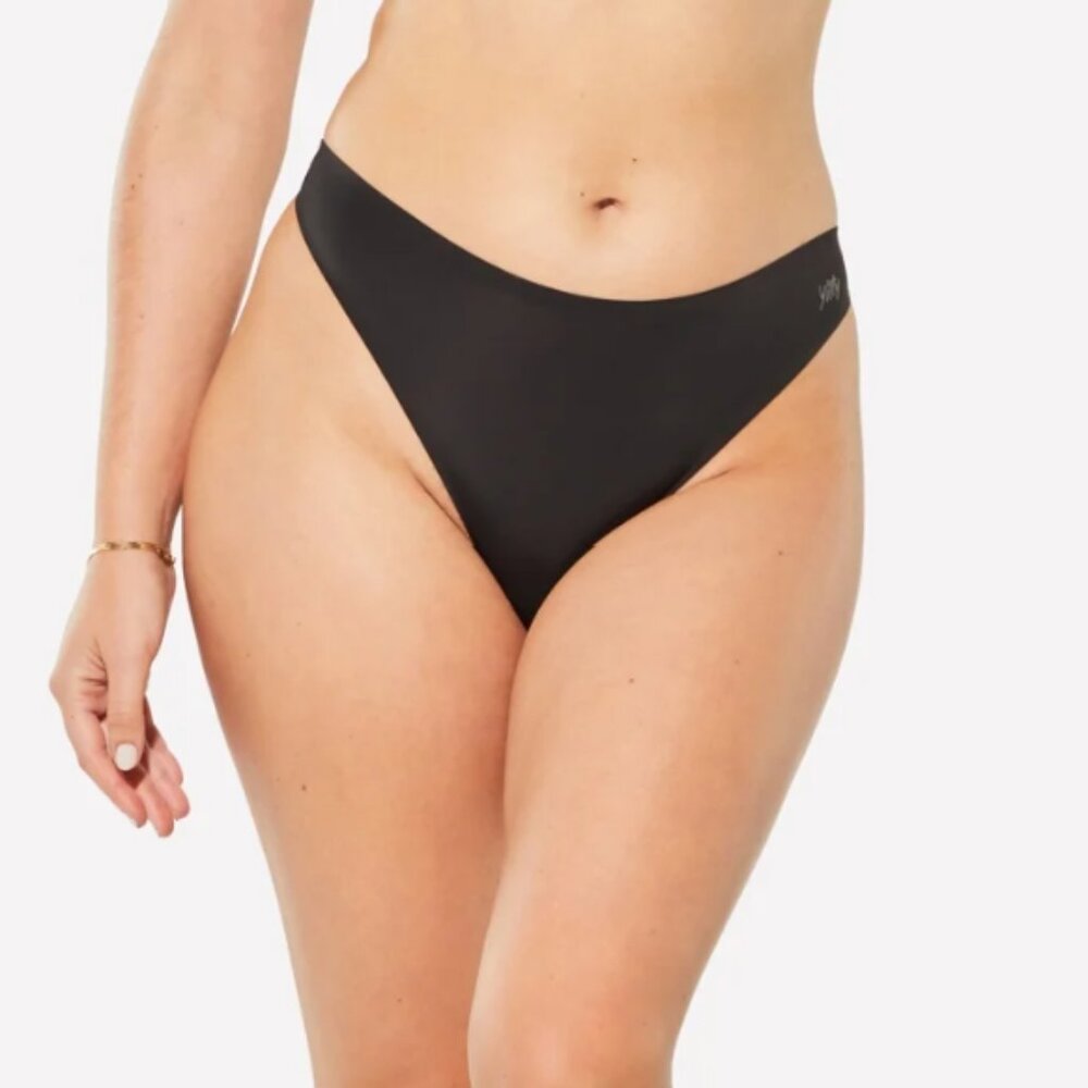 NWT Yitty Black Smoothed Reality Mid Rise Thong Size XL